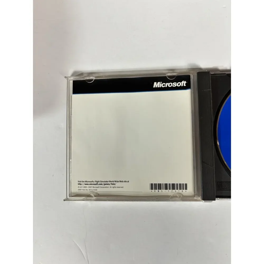 Microsoft Flight Simulator 98 Cd Rom 1997 Very Good Condition Case Cover Vintage